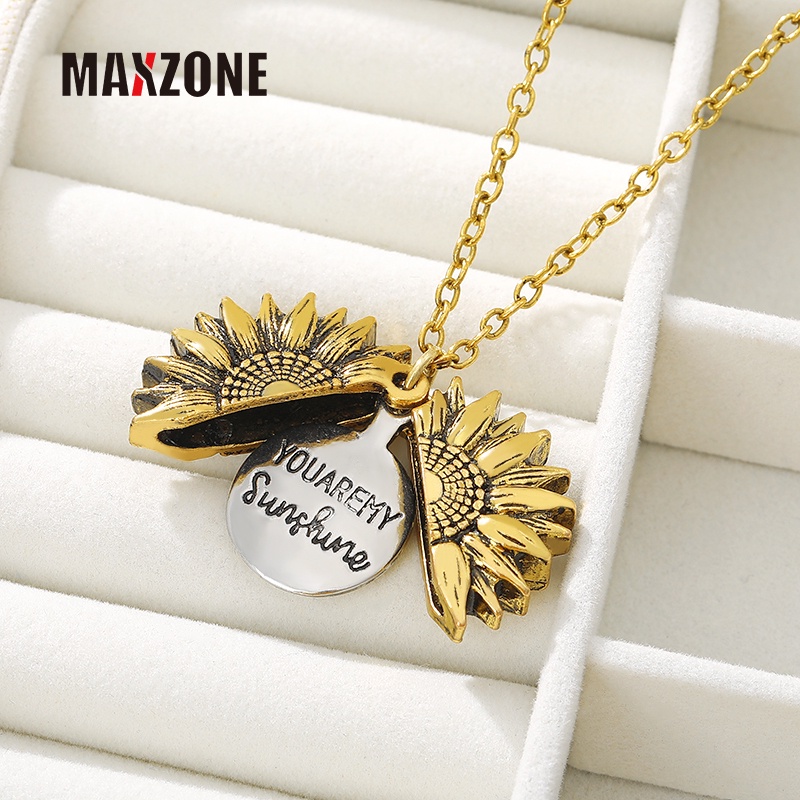 MAXZONE Vòng Cổ Hướng Dương Cho Nữ Thép Không Gỉ Mở Mềm Bạn Là Ánh Dương Của Tôi Vòng Cổ Hoa Hướng D