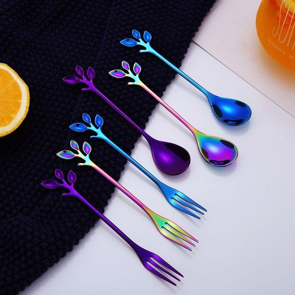 1 Bộ Muỗng Cà Phê Thân Dài Bằng Thép Không Gỉ