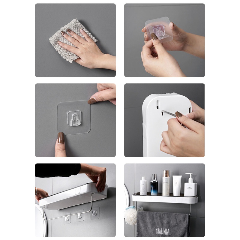 Giá Đỡ Xà Phòng Gắn Tường Không Cần Khoan Chống Thấm Nước Tiện Dụng Cho Phòng Tắm / Nhà Bếp