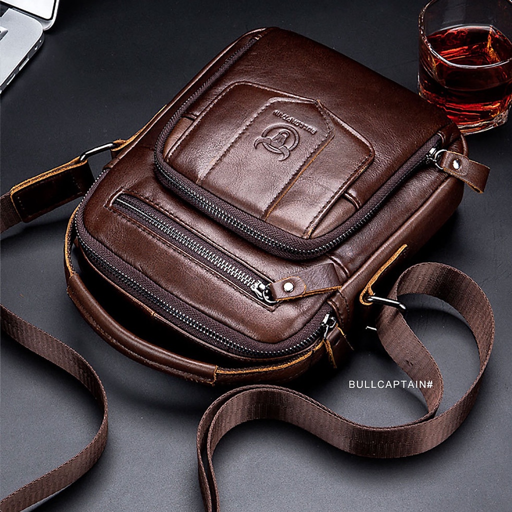 Túi đeo chéo nam DA tự nhiên BEE GEE – DCN9073