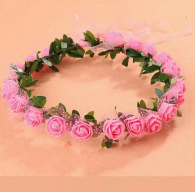 Vòng hoa đội đầu chụp ảnh kỉ yếu loại 10 bông, 20 bông đủ màu