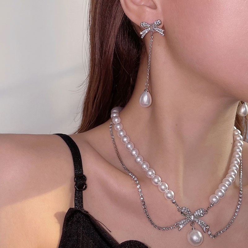 Vòng Cổ Đính Đá Ngọc Trai Thời Trang Dành Cho Nữ