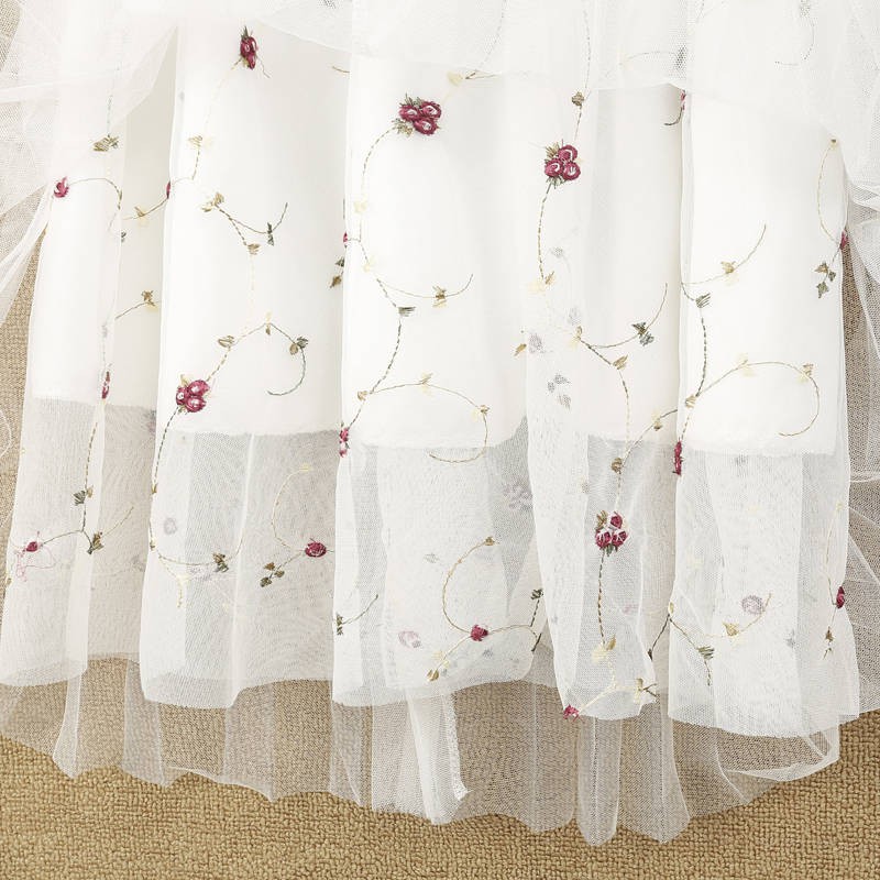 Chân váy maxi chữ A 3 lớp phối ren hoa đẹp mắt nữ tính ngọt ngào