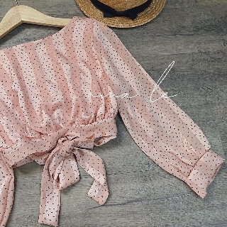 Áo croptop Buộc Nơ Sau Lụa Voan