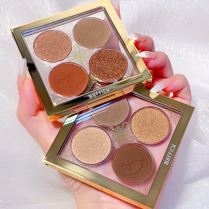 Bảng Phấn Mắt Bốn Màu Sắc Tông Lì/Hiệu Ứng Ngọc Trai Siêu Nhỏ Trang Điểm Xinh Xắn 4 Màu Tùy Chọn Cho Nữ