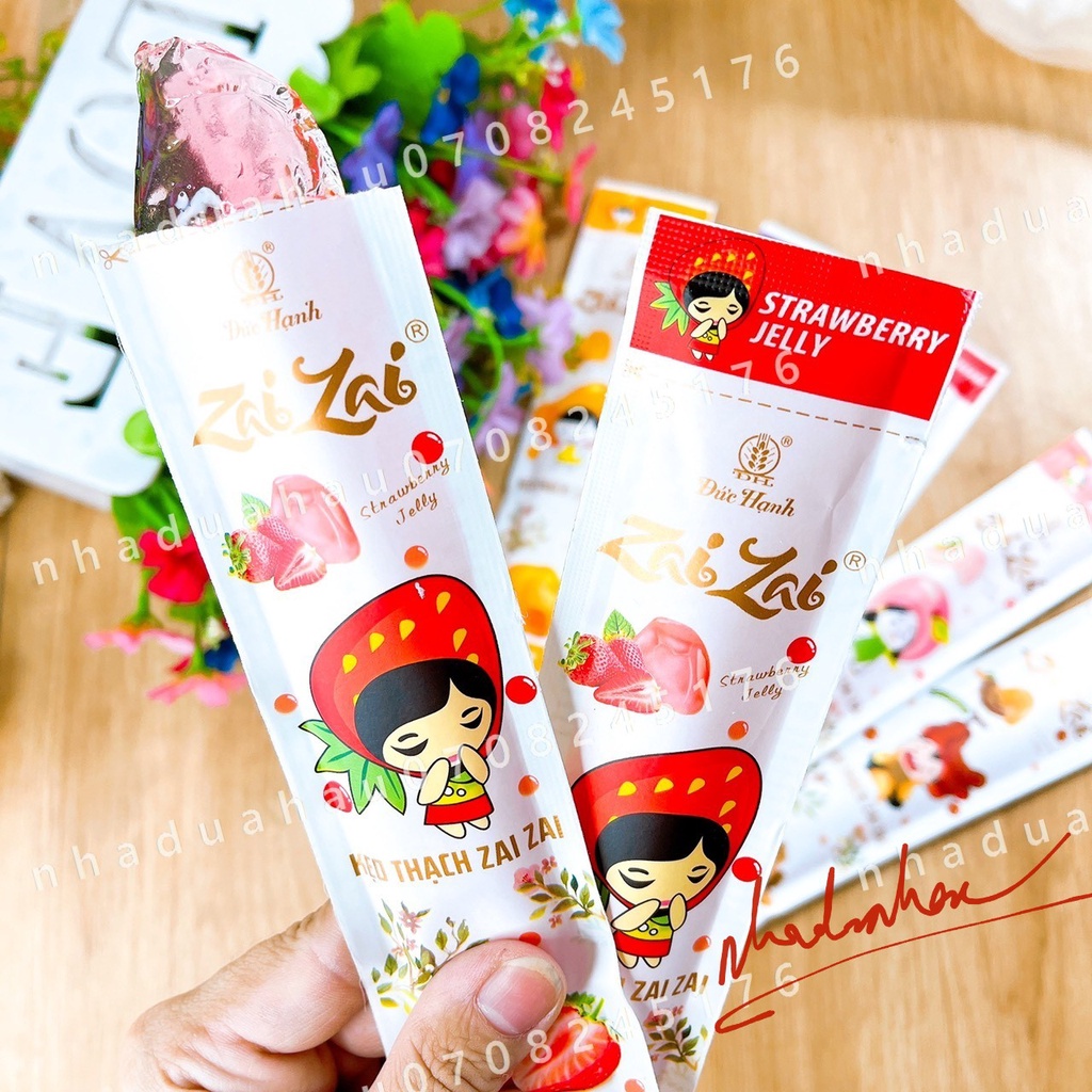 Một ký kẹo thạch ZaiZai mix 5 vị dâu/đào/me/khoai môn/xoài hàng cty VN chất lượng cao bao ngon