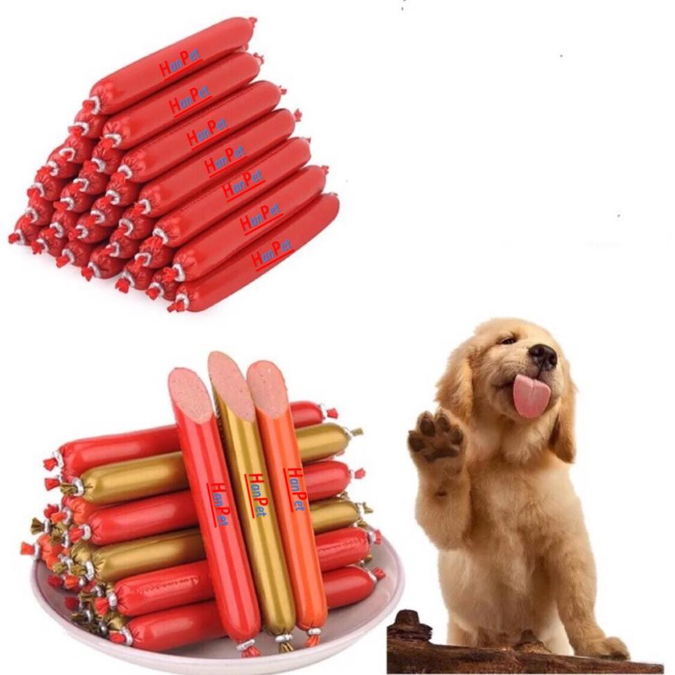 Xúc xích chó mèo mỗi cây 15gr có thể ăn liền đồ ăn vặt chó thức ăn cho chó kiểu bánh thưởng