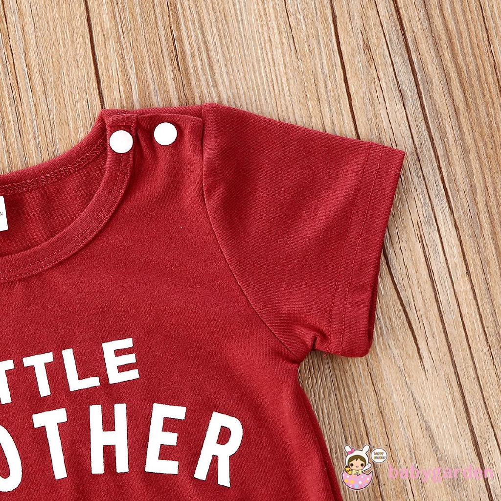 Jumpsuit Tay Ngắn Hoạ Tiết Chữ In Cho Bé Trai 0-24 Tháng Tuổi