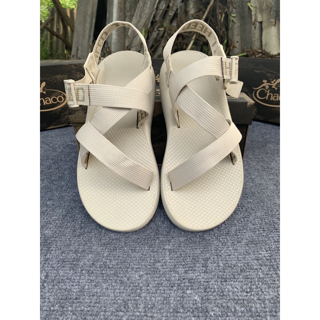 Giày Sandal Chaco Cao Cấp Đế Thơm Hương Quế- Trắng - TG02 Full Box BH 12 tháng, Đầy Đủ Tem, 3 Logo, Túi Hãng