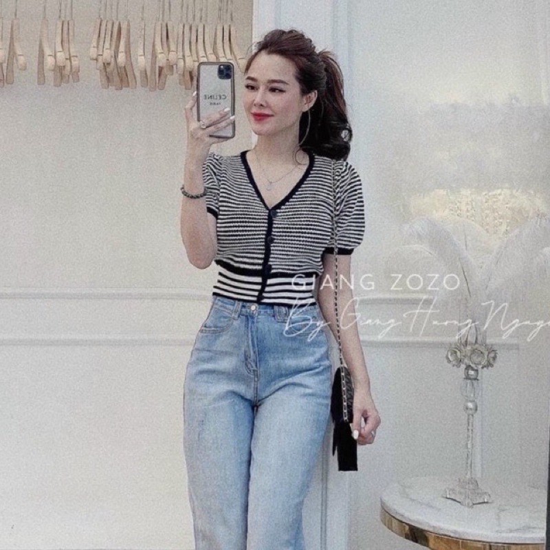 ÁO LEN KẺ TAY BỒNG SIU XINHHHHH ❌KÈM ẢNH THẬT❌