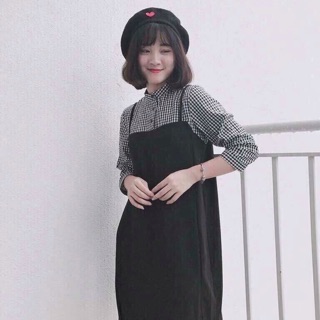 Váy kẻ liền thân . Ảnh trải sàn chụp thật. Hàng freesz dễ mặc phù hợp với đi chơi dự tiệc. Hàng loại 1 không phải loại 2
