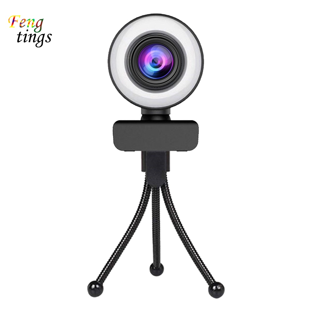 Webcam 1080P/2K kèm vòng đèn hình nhẫn dùng cho phát sóng trực tiếp