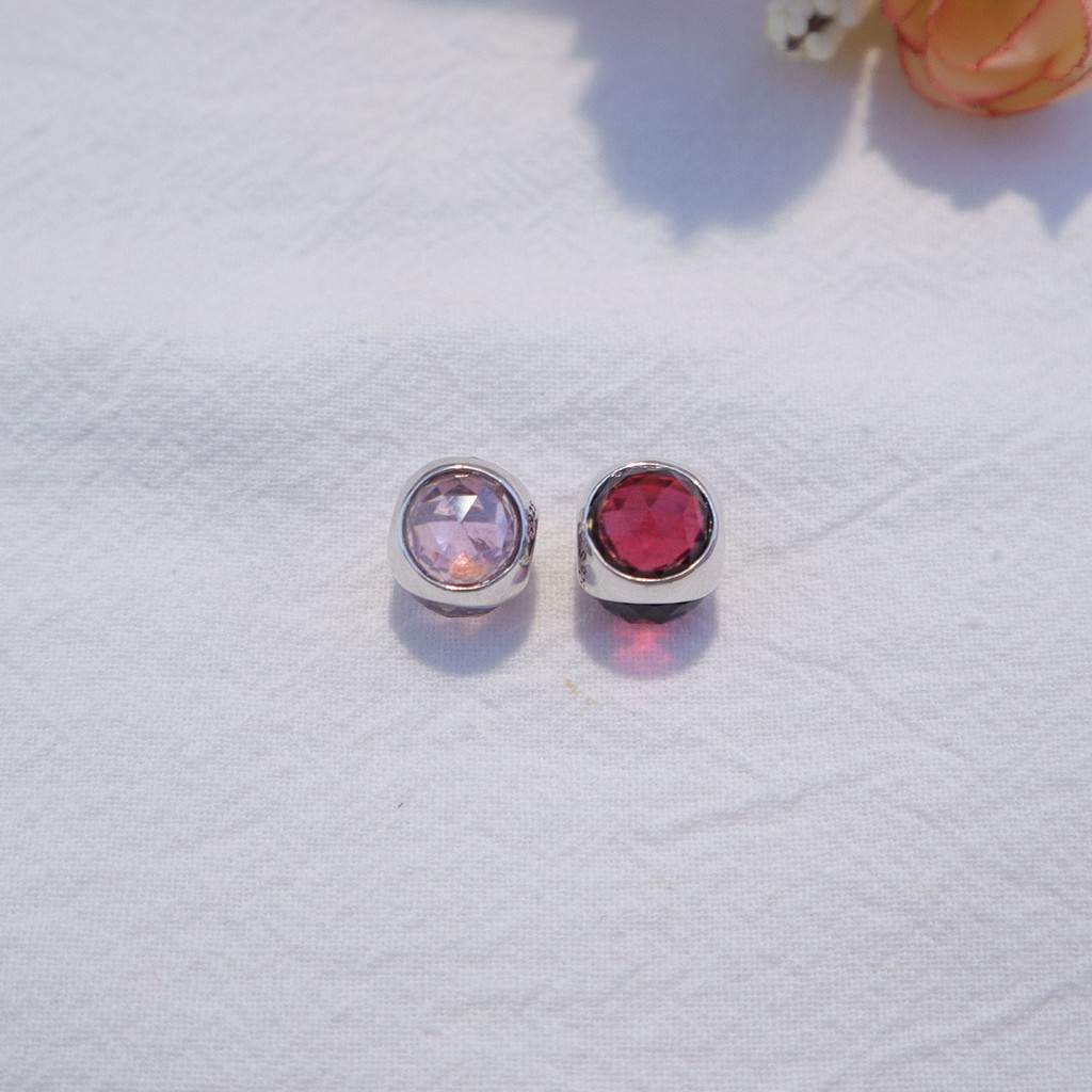 Charm bạc 925 cao cấp- Trang sức bạc Venus- Charm cầu đá hồng 3 khoang S925 cao cấp- MSP CX072