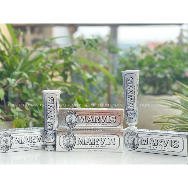 Kem Đánh Răng Marvis Whitening Mint - Làm Trắng Răng