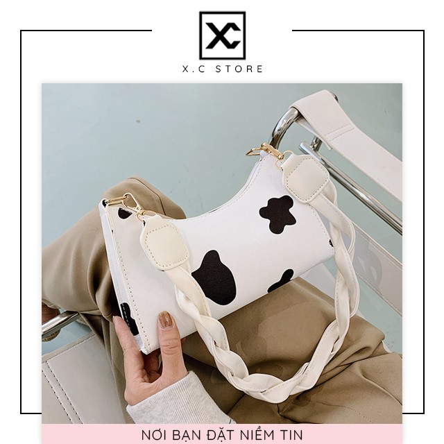 [Mã FAMAYWA2 giảm 10K đơn 50K] Túi bò sữa đeo vai kẹp nách nữ XC-21062, kiểu dáng hàn quốc siêu xinh, túi đi chơi làm