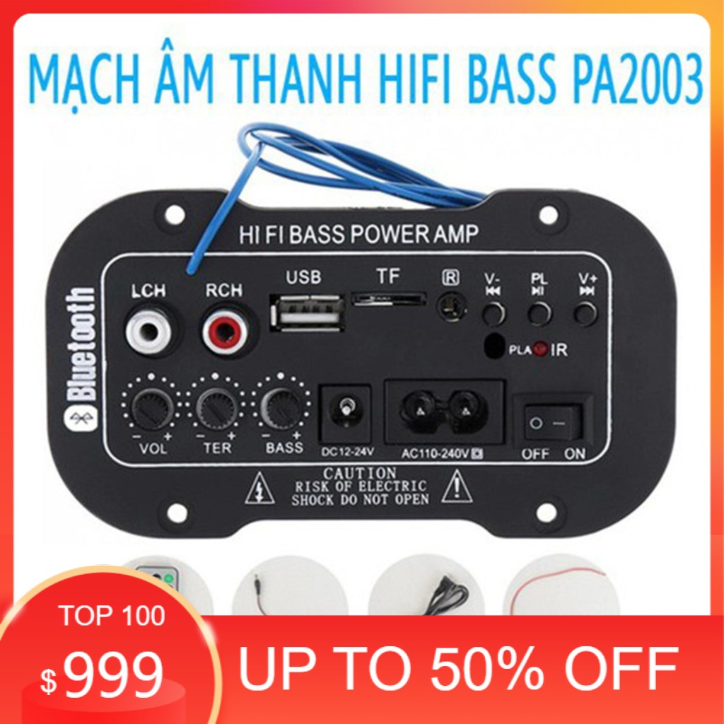 Âm Ly Bluetooth TDA PA2003A HiFi Bass 60- 80W Mạch Loa Crown