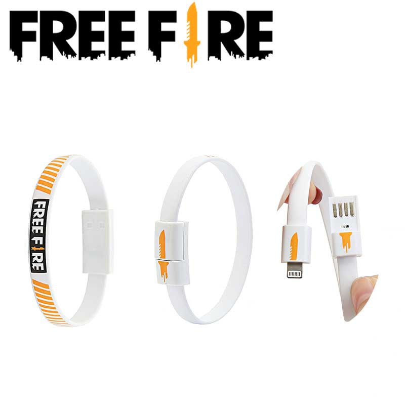 Cáp Sạc Lightning Free Fire Tốc Độ Nhanh Màu Trắng Có Thể Dùng Làm Vòng Tay