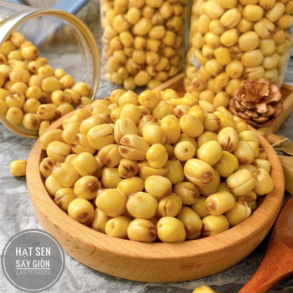400 gram HẠT SEN SẤY GIÒN loại đặc biệt - thơm ngon nhà Nudufoods