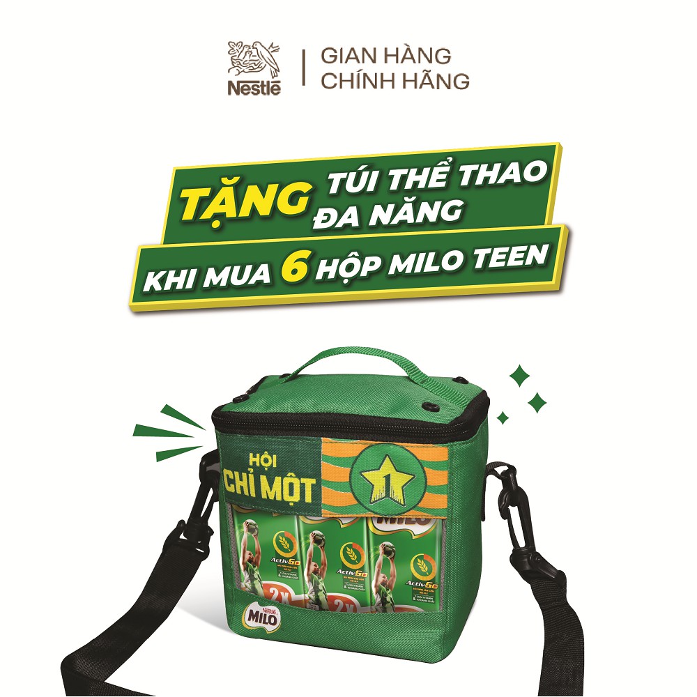 [Tặng Túi thể thao đa năng] Sữa Lúa Mạch Nestlé® MILO® Teen Túi 6 hộp 6x210ml