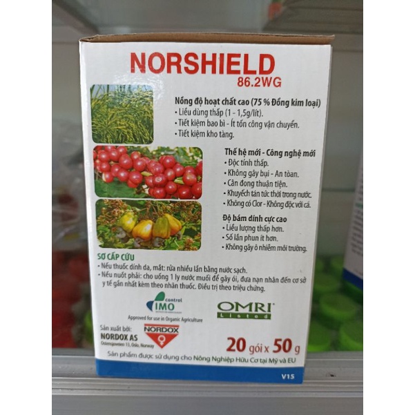 NORSHIELD 86.2 WG - Hợp Trí - Thuôc trừ bệnh gốc đồng đỏ: Sương mai,Thán thư,Ghẻ Loét,Nấm bệnh, Vàng lá, Cháy lá, Đạo ôn