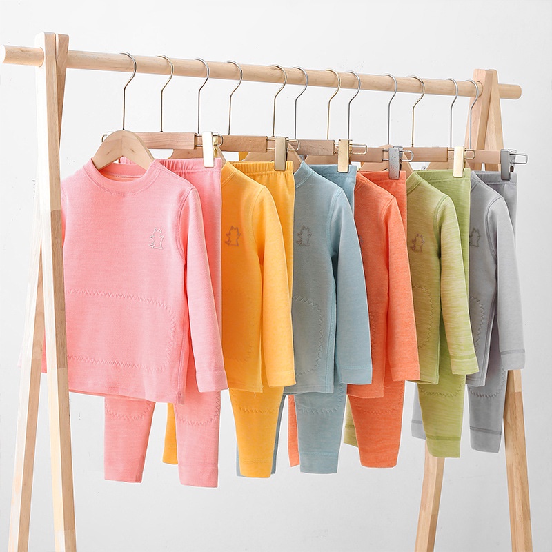 Bộ Đồ Lót Dài Tay 90-180CM Không Đường May Giữ Ấm Bụng Cho Bé Vào Mùa Thu Đông