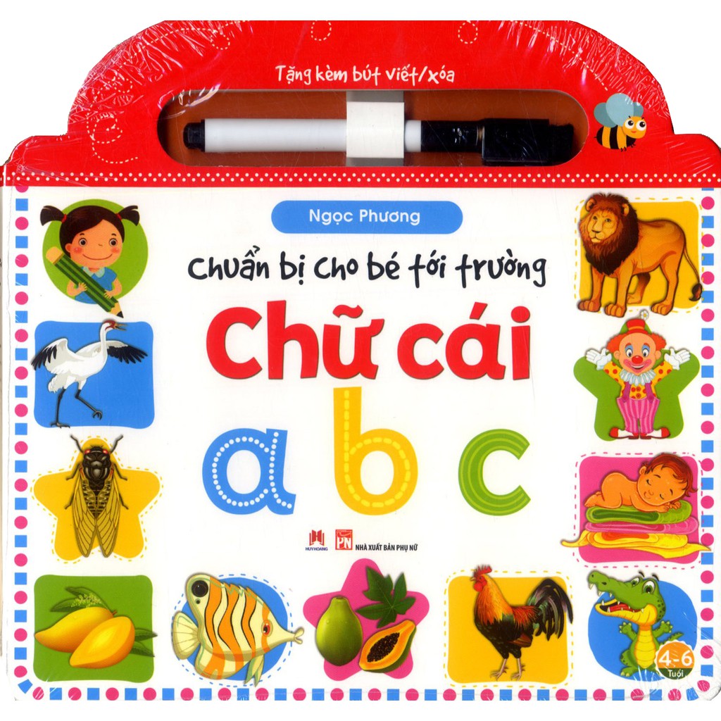 SÁCH - Combo Chuẩn Bị Cho Bé Tới Trường Chữ Số 123, Chữ Cái ABC - Bộ 2 Cuốn (Tặng kèm bút viết xóa)