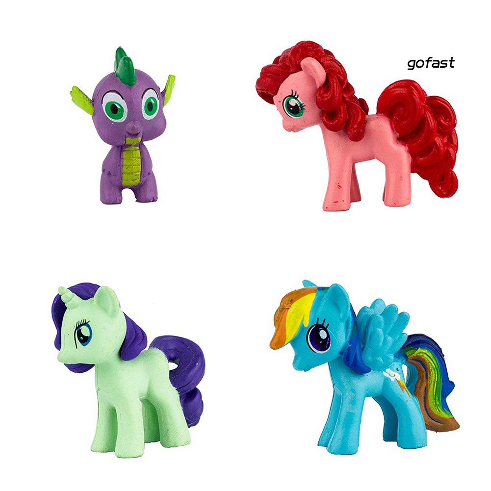 MY LITTLE PONY Bộ 12 Tượng Nhựa Pvc Hình Con Ngựa Pony