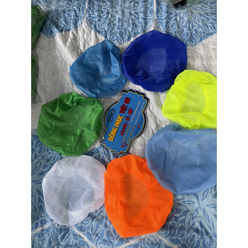 Nón vải lưới tròn trùm tóc công nhân thủy sản, thực phẩm - Mũ trùm tóc y tế, bảo hộ 7 màu.