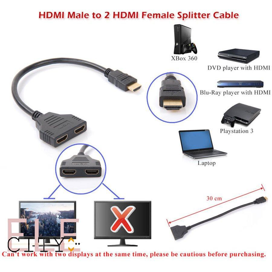 107ele 1 In 2 Out Hdmi Adapter 2 Dual Port Y Splitter 1080p