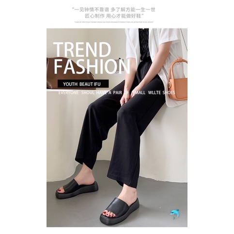 (HOT TREND)Dép nữ quai ngang chất liệu da mềm