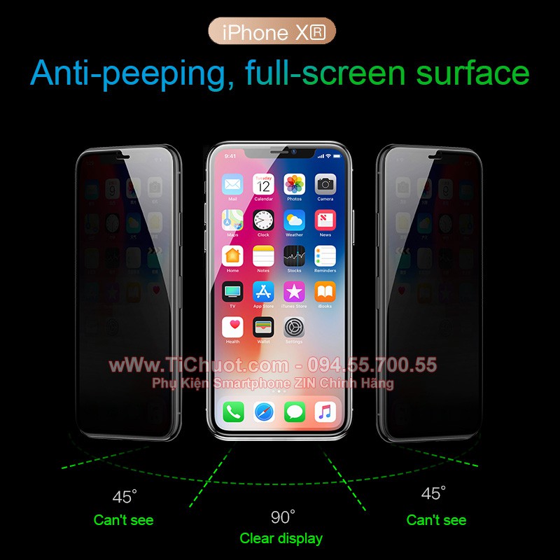Kính CL iPhone 11/ XR Baseus Chống Nhìn Trộm FULL Màn