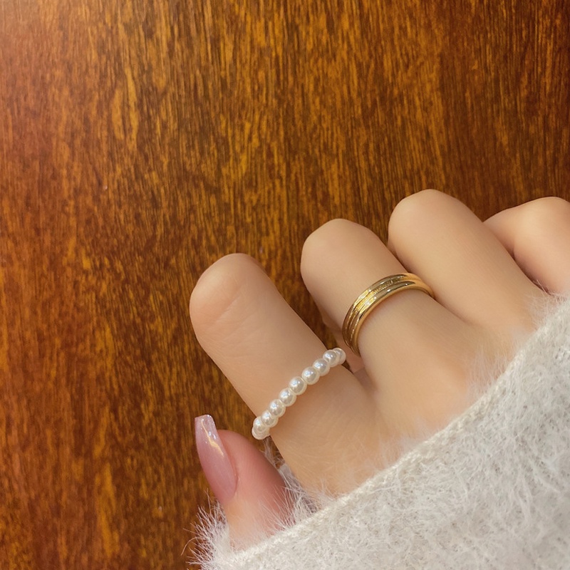 Set 2 Nhẫn Đeo Tay Kiểu Dáng Vintage Thời Trang Cao Cấp Cho Nữ