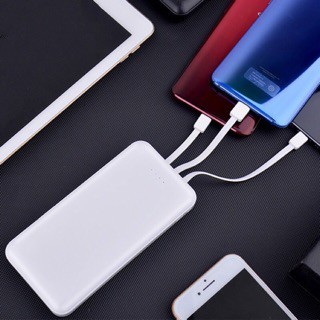 Sạc Dự Phòng Tích Hợp 3 Dây Sạc Tối Đa 4 Cổng Ra - Pin 10,000mAh, Lõi Pin Li-Polymer Siêu Bền