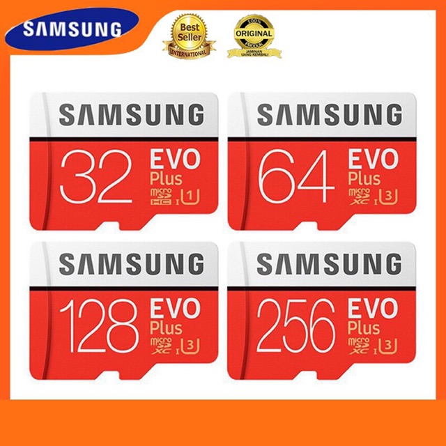 Thẻ nhớ Samsung EVO Plus 32GB/64GB/128GB/256GB tốc độ cao up to 80MB/s Micro SDXC U3 Class 10 Kèm Ad