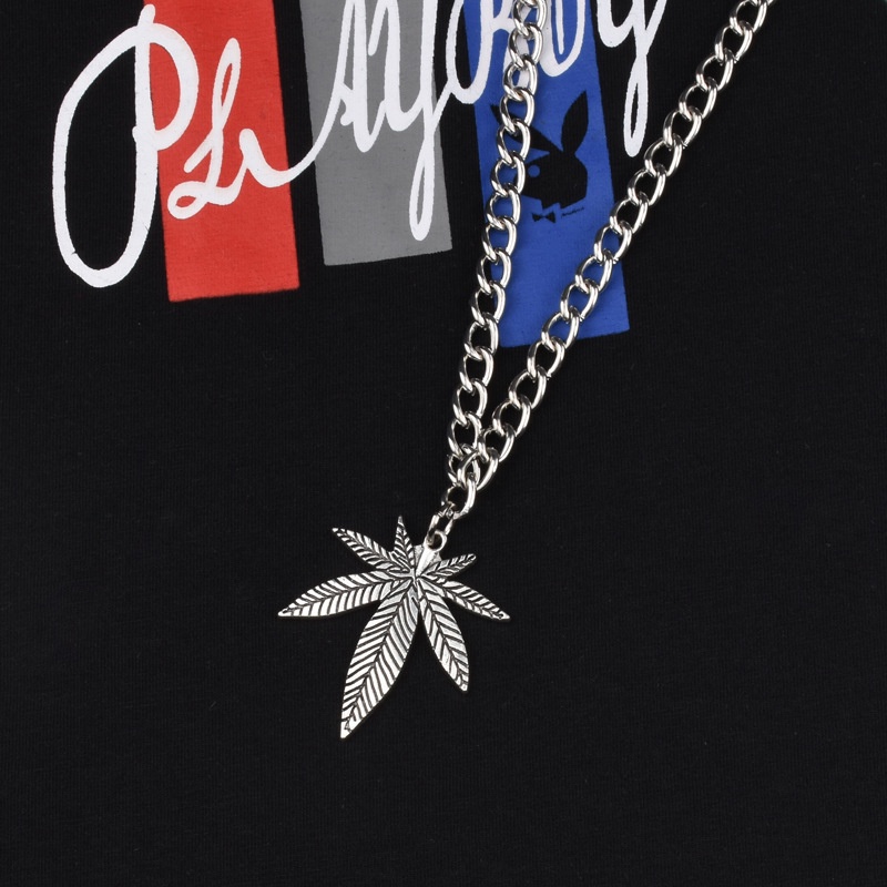 Vòng cổ Sợi Xích Mặt Hình Chữ Thập/ Mặt Trăng/ Chiếc Lá/ Hình Học Đơn Giản Phong Cách Hip hop Thời Trang Cho Nam Nữ