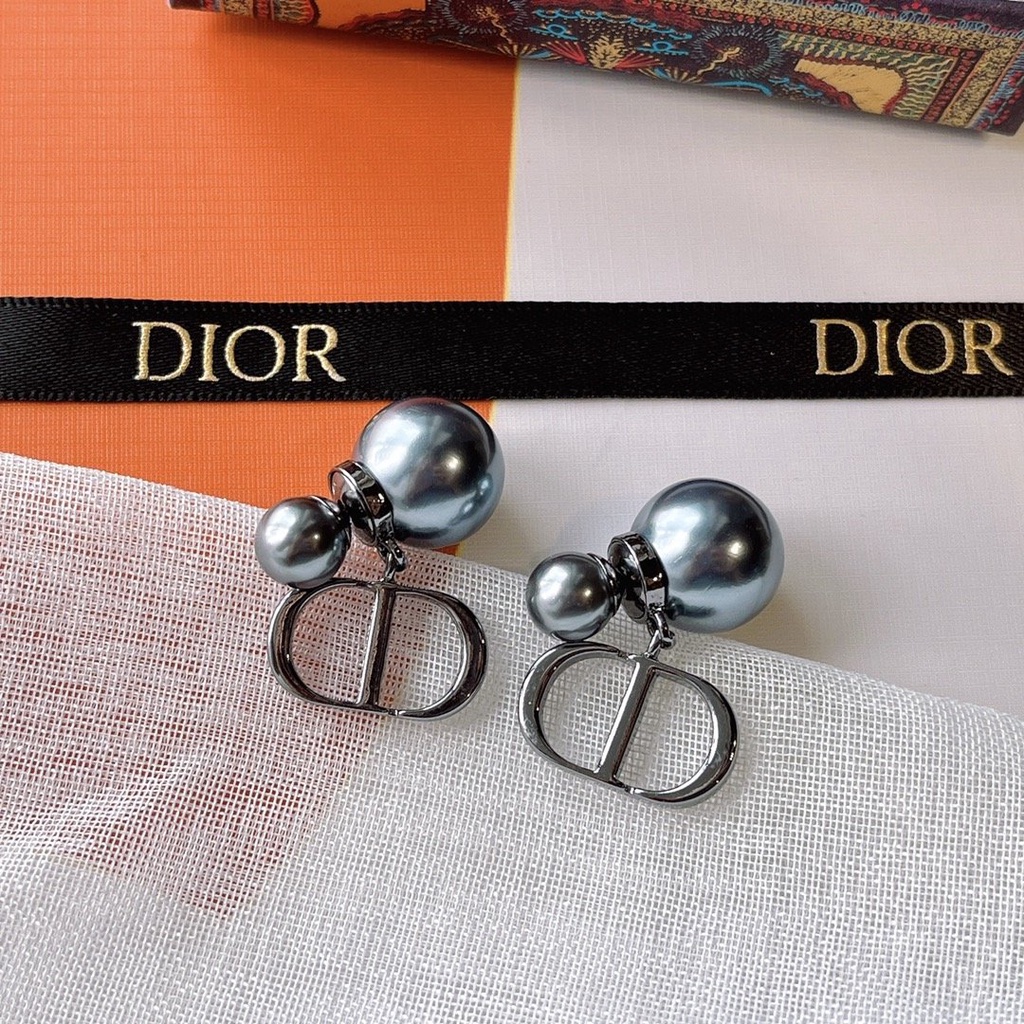 Khuyên Tai Tròn Khắc Chữ Dior Bằng Thép Titanium Thời Trang Cho Nữ