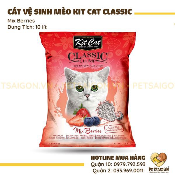 CÁT VỆ SINH KITCAT SỎI 10L~7KG CHO MÈO