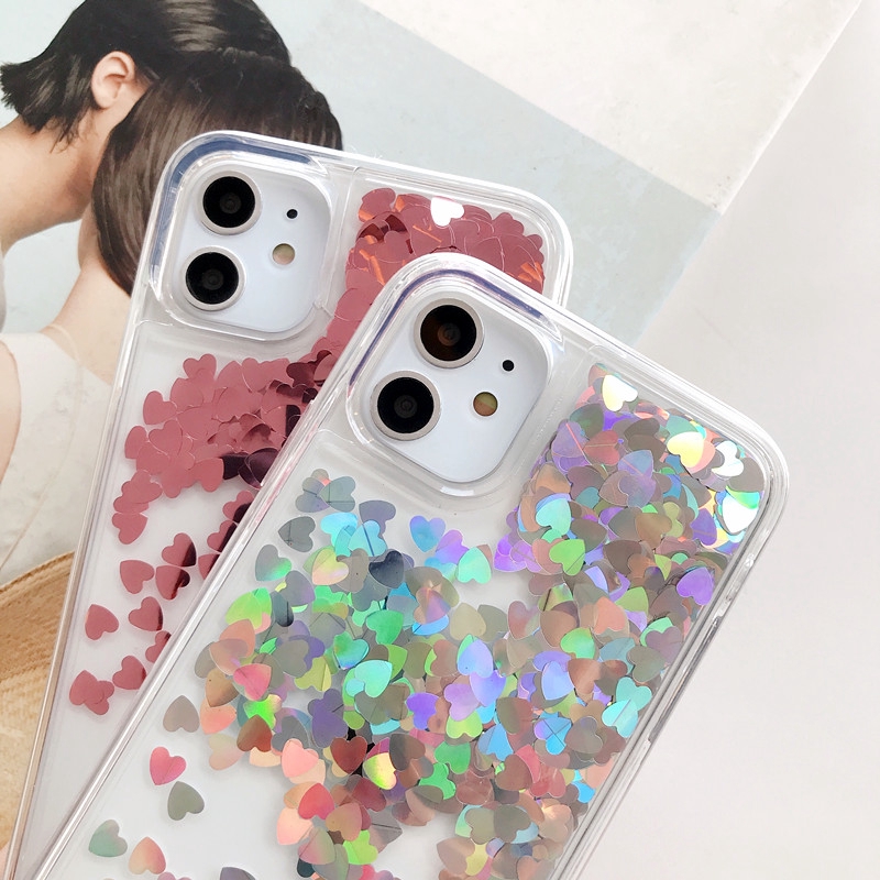Ốp điện thoại silicon kim tuyến cát chảy cho Iphone 12 11 Pro Max Mini X XR XS Max 8 7 Plus + SE 2020