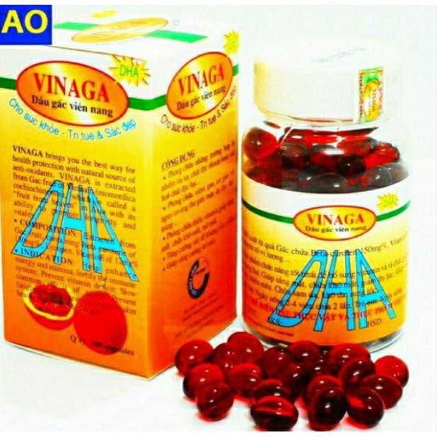 Dầu gấc VIÊN NANG VINNAGA DHA omega đẹp da chống lão hóa, nhức mắt ,mỏi mắt