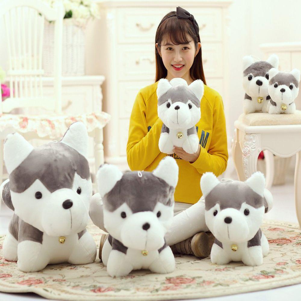 GIOVANNI Husky Plush Toy Cartoon Animal Doll Toys Accompany Toys Cartoon Pillow Appease Toys Dog Bell Husky Baby Sleeping Pillow