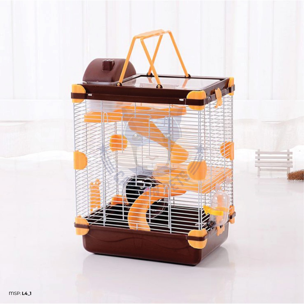 Lồng Hamster nắp kính 3 tầng