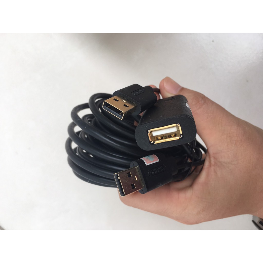Cáp nối dài USB 5m Unitek Y-277 chuẩn 2.0 480Mbps có nguồn phụ - Hãng phân phối