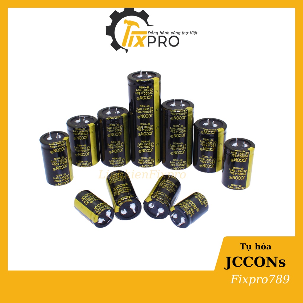 Tụ hóa 50V 10000uF 30x50mm chân cứng JCCON Audio