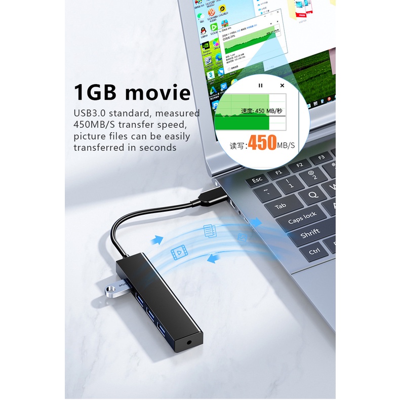 Bộ Chia 4 Cổng Usb 3.0 2.0 Tốc Độ Cao Phù Hợp Với Windows7 / 8 / 10