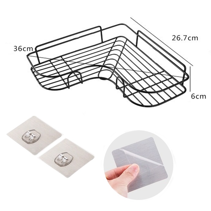 Kệ dán tường đa năng - Kệ góc sắt nghệ thuật decor trang trí nhà tắm nhà bếp No.101174