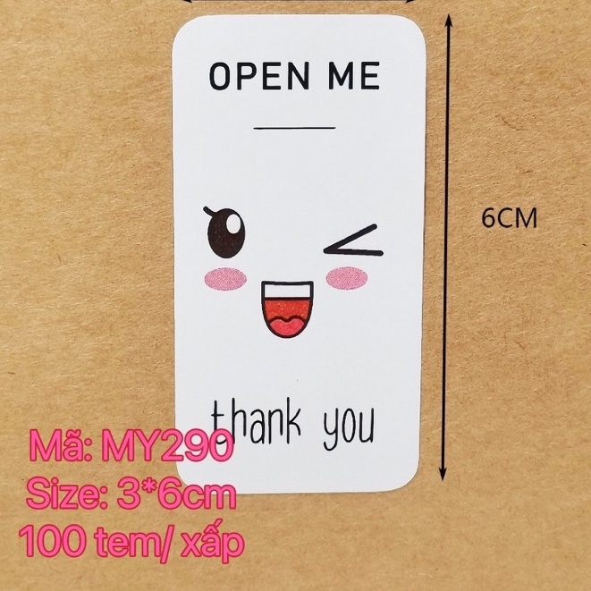MY290_Tem dán chữ " Thank you" _SIZE: 3X6CM, 100TEM/XẤP