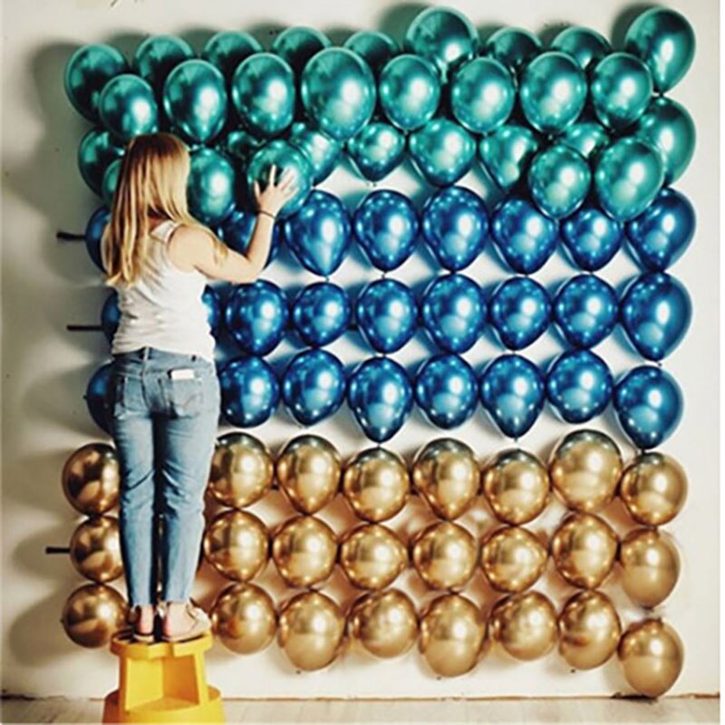 50pcs 12inch Metallic Gold Silver Blue Rose Green Purple Ballon Wedding Birthday Party Decoration Latex Balloons