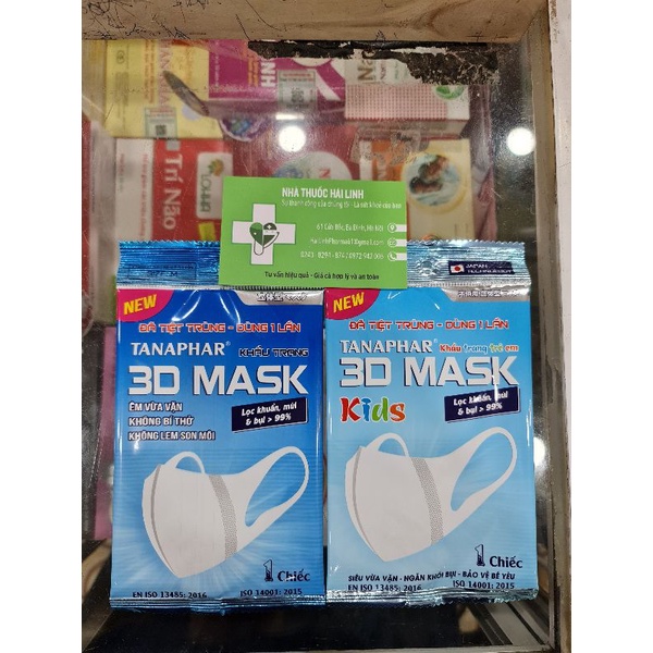 [1 cái] Khẩu trang trẻ em, người lớn 3D Mask của Tanaphar