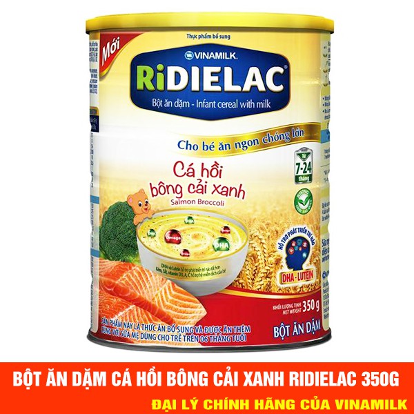 [Mẫu mới] Bột ăn dặm cá hồi bông cải xanh Ridielac gold vinamilk 350g