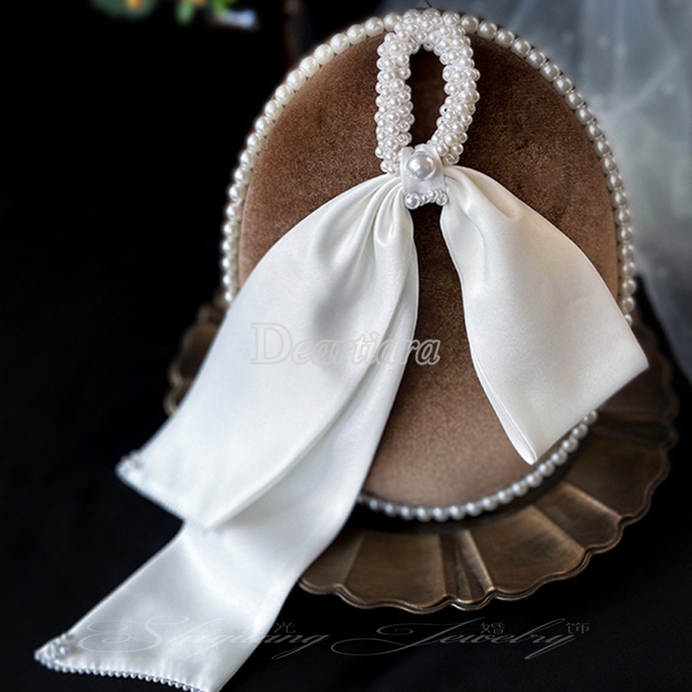 Dây Buộc Tóc Thắt Nơ Đính Hạt Thời Trang Cho Cô Dâu